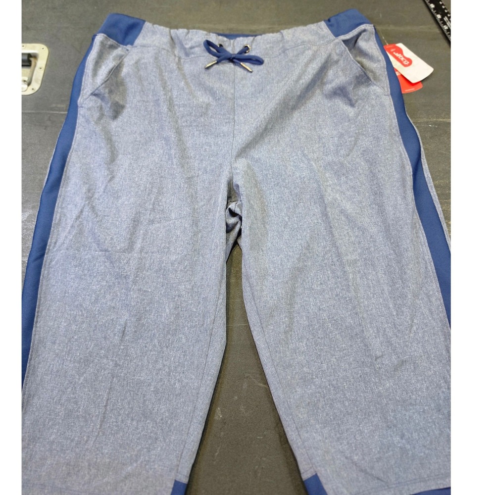 BCG Womens Lifestyle Stretch Woven Capri Medieval Blue Heather Training Pants XL